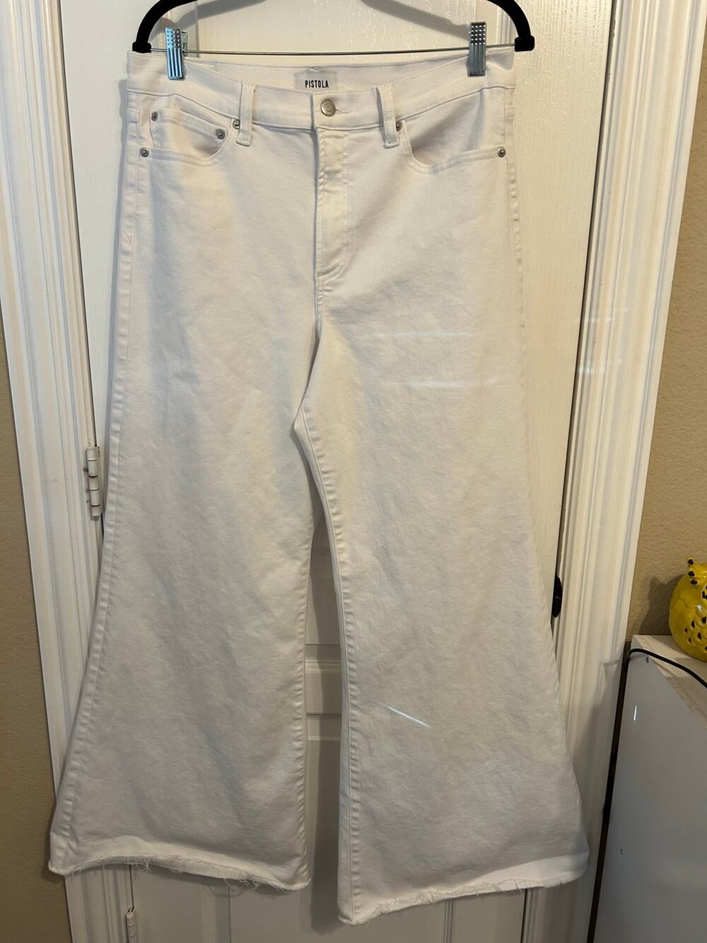 White Pistola Wide Leg Jeans Raw Hem 32